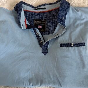 Sky Blue Casual Button Down Shirt